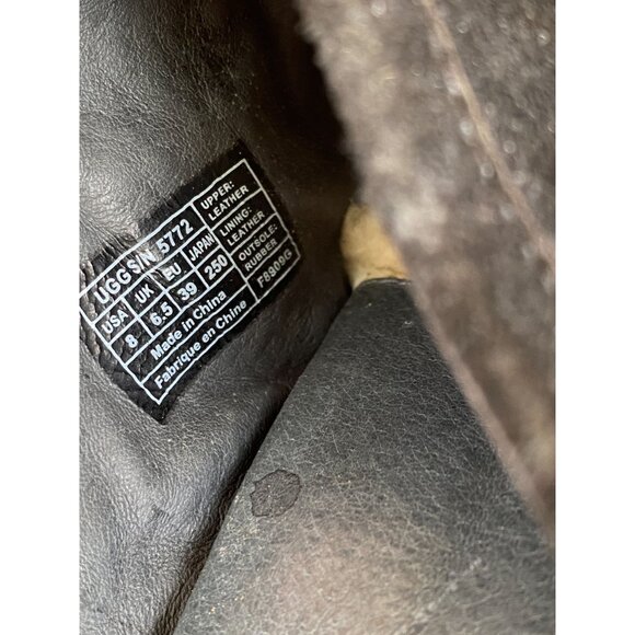 UGG Womens Abbie 5772 Black Suede Clogs Wooden Heel Size 8 Mule Slip on heel - Picture 3 of 16